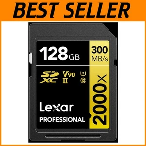Versatile 128GB SDXC Memory Card - 300MB/s Read, Ideal for All Camera Types - Picture 1 of 10