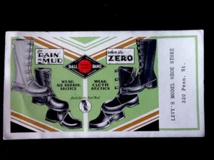 C1950 Vintage "Kugelmarke" Werbung Tintenlöscher Levys Schuhgeschäft Lesen, PA - Bild 1 von 2