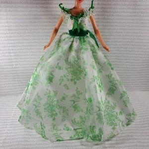 NOCHE C ~ IDO CON EL VIENTO MUÑECA SCARLETT O'HARA VESTIDO BARBACOA VERDE BLANCO - Imagen 1 de 7