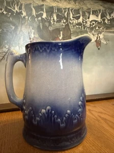 Antique Early Red Wing Blue and White Stoneware Pitcher See Description - Picture 1 of 7