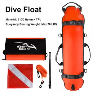 KEEP DIVING Dive Float Inflatable Diving Safety Surface Marker Buoy w/ Flag O1K9 - Picture 1 of 8