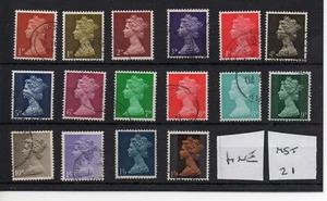 GB - Großhandel - Machin Definitives (MST21) 16er-Set - feine Stornierungen - Bild 1 von 1