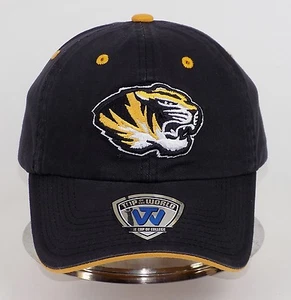 TOW MISSOURI TIGERS Black Slouch OSFM Strapback Cap Hat NWH - Picture 1 of 6