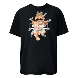 Heaven Crowned Angel T-Shirt – Minimal Rich Vibe Graphic Streetwear Tee Unisex - Picture 1 of 4