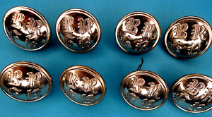 Berkshire & Reading Fire Brigade.  x8  Buttons:  By Gaunt of London: Pristine.