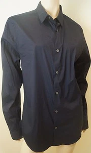 Camisa formal VINCE para hombre negra cuello de algodón manga larga m nueva con etiquetas precio de venta sugerido por el fabricante £150 - Imagen 1 de 7