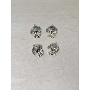 Mushroom Charms: Tibetan Silver Alloy Witchy Pendants (Set of 4) - Picture 1 of 5