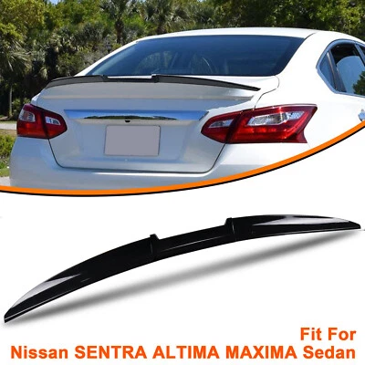 Rear Trunk Spoiler For Nissan SENTRA ALTIMA MAXIMA Sedan Tail Wing Glossy Black - Image 1 of 4