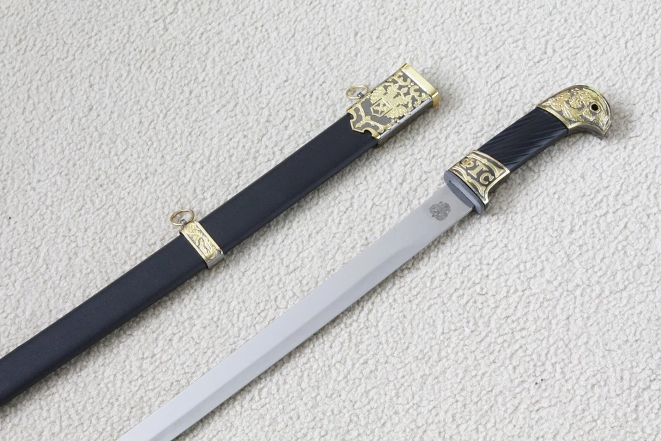 S1083 GOLD CADEUSUS OF MURCURY RUSSIAN CUSTOMS SERVICE COSSACK SHASHKA SWORD 37"