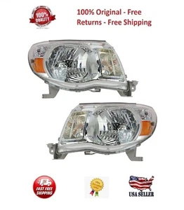 Headlights Assembly Set Left & Right Side For 2005-11 Toyota Tacoma Pickup -Pair - Picture 1 of 8