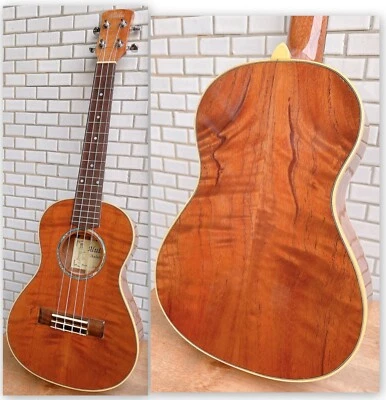 Alulu Solid Curly Mahogany Tenor Ukulele,Natural wood Grain, HU1129 - Image 1 of 4