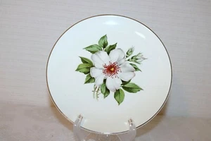 EDWIN M KNOWLES DAMASK ROSE X-4024 USA 8 1/8" Salad Plates (Set of 2) - Picture 1 of 3