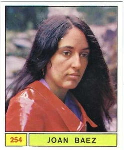 Tarjeta adhesiva Joan Baez 1969 Panini Cantanti #254 Salón de la Fama del Rock & Roll - Imagen 1 de 2