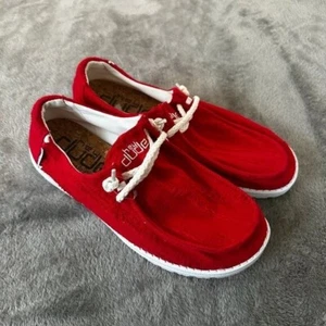 Zapatos Hey Dude Wendy Boho Distressed Salsa Rojo Para Mujer Talla 10 - Imagen 1 de 5