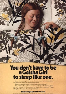 Burlington House: Geisha Girl 1970 anuncio impreso vintage - Imagen 1 de 1