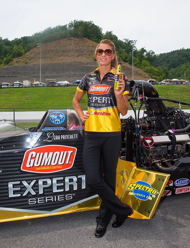 HERMOSA FOTO DE 8X10 DE LA SUPERESTRELLA DE LA NHRA LEAH PRITCHETT CON BORDES  Foto 1 de 1