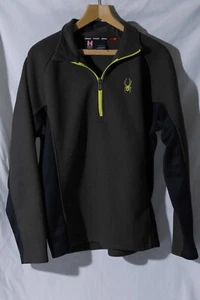 Spyder Core Sweater Men's Green Quarter Zip Pullover sz L - Picture 1 of 8