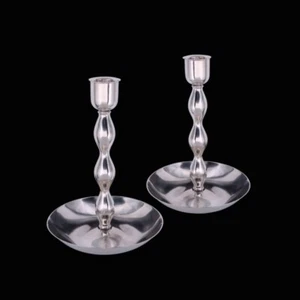 Svend Weihrauch - F. Hingelberg. A pair of Sterling Silver Candlesticks #34510. - Picture 1 of 4