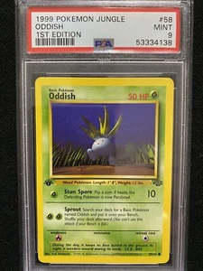 Pokémon Jungle 1999 primera edición Oddish 58/64 PSA 9 como nuevo - Imagen 1 de 1