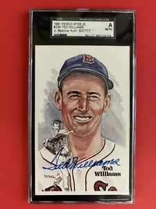 1981 PEREZ STEELE Postcard, Ted Williams, 4th. Series, Card# 104, Auto, SGC/JSA - Picture 1 of 2