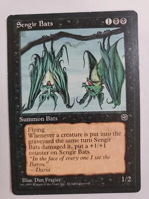 MTG Magic The Gathering Card Sengir Bats Summon Bats Black Homelands 1995 - Image 1 of 2