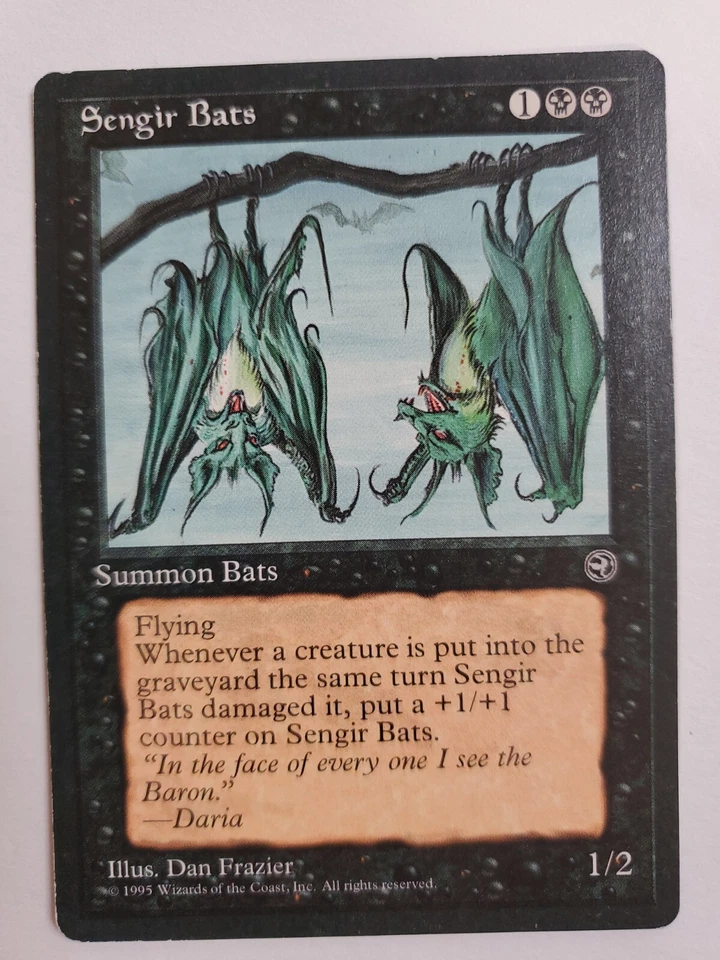 MTG Magic The Gathering Card Sengir Bats Summon Bats Black Homelands 1995 - Image 1 of 2