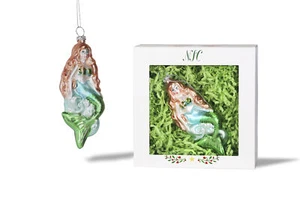 North Star Christmas | Green Tail Mermaid Glass Ornament | Other Ornaments - Picture 1 of 7