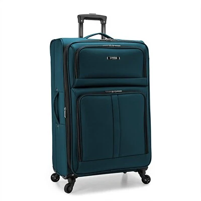 U.S. Traveler Anzio 30" Softside Expandable Spinner Luggage Teal Checked Large - Image 1 of 4