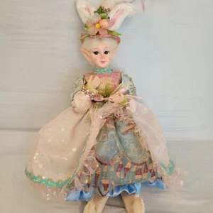 16” Cynthia Rowley Easter Elf Shelf Sitter Posable Doll Spring Mantel Decor Blue - Picture 1 of 14