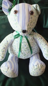 Handmade Large Bear 40cm Tall Sitting - Vintage Laura Ashley Fabric - Picture 1 of 3