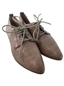 Frye Rose Oxford Lace Up Shoes Women 8 Pointed Toe Taupe Leather Business Casual - Picture 1 of 10