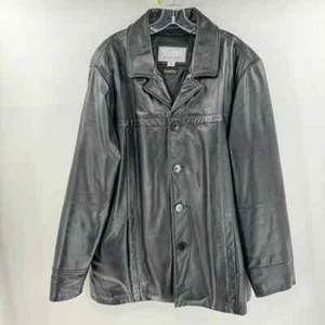 Vintage Wilsons Leder M. Julian Thinsulate Mantel Herren Gr. L schwarz Knopfleiste - Bild 1 von 7