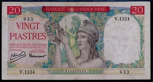 FRENCH INDOCHINA 20 PIASTRE 1949 P.81 - Picture 1 of 2
