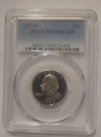 1993 S WASHINGTON QUARTER 25C PCGS PR70DCAM Cover