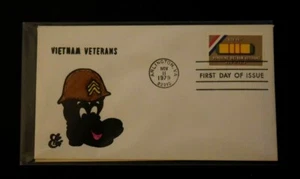 ANIMATED COVERS FDC "VIETNAM  VETERANS" Baltimore, MD (Nov,1979), New Lot # AA36 - Picture 1 of 2