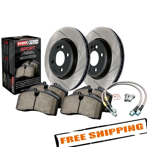 StopTech 977.47021F Sport Slotted 1-Piece Front Brake Kit for 12-14 Subaru WRX Foto 1 de 2