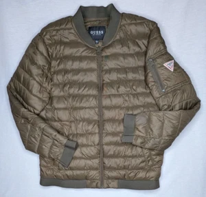 Guess Mens Large Green Jacket Zipper Closure - Picture 1 of 13