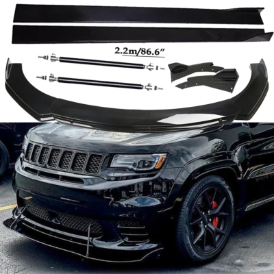 Front Bumper Lip Spoiler Diffuser Splitter Rear Side Skirt For Jeep Compass Foto 1 de 4
