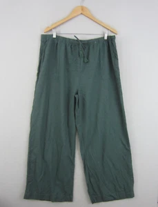 Piping Hot Pants Womens 20 Green Linen Wide Leg High Rise Flowy Boho Surfie - Picture 1 of 17