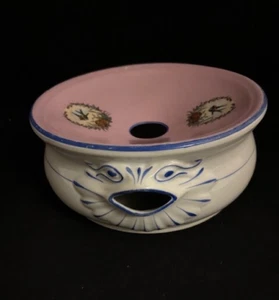 19th Century Ladies Porcelain Spittoon Cuspidor Birds Flowers Pink & Blue - Picture 1 of 11