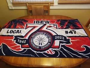 IBEW Local #47 Beach Towel 56x 32 International Brotherhood Electrical USA MADE - Picture 1 of 4