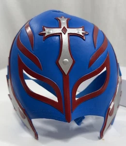 2012 WWE Rey Mysterio Wrestling Face Mask, White & Blue Costume - Picture 1 of 6