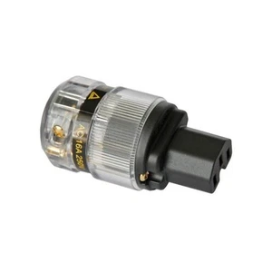 Spina di alimentazione IEC C13 Hi-end VDE femmina trasparente placcati oro 24k p - Foto 1 di 1