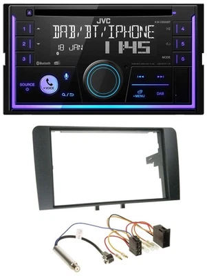 JVC MP3 USB 2DIN DAB Bluetooth CD Autoradio für Audi A3 8P 2003-2006 ISO - Bild 1 von 4