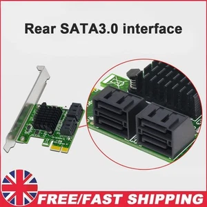 Carte adaptateur d'extension 1x vers SATA3.0 4 ports Riser PCI-E X1/X4/X8/X16 6 Gbps - Photo 1/8