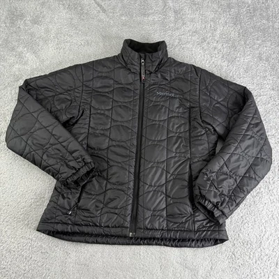 Marmot Jacket Womens Large Black Quilted Insulated Fleece Lined Full Zip - Image 1 of 4