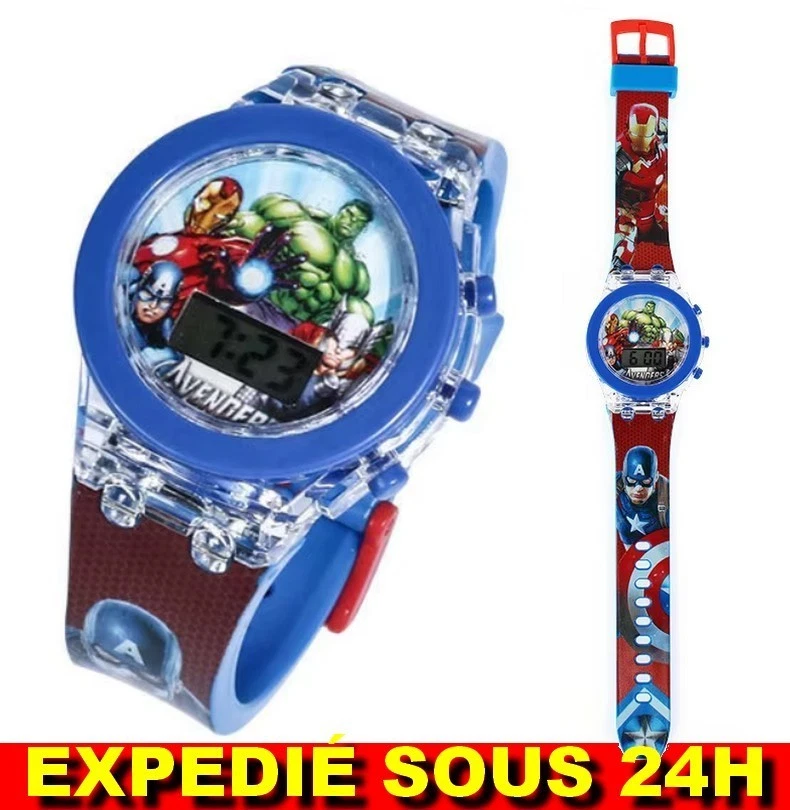 Montre Enfant AVENGERS Digital LED Super Héros Garçon Fille Cadeau Junior Sport - Photo 1/1