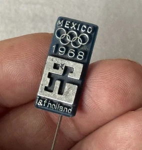 Vintage Metal Dutch Souvenir 1968 MEXICO CITY Olympics J&F Holland Badge - Picture 1 of 6