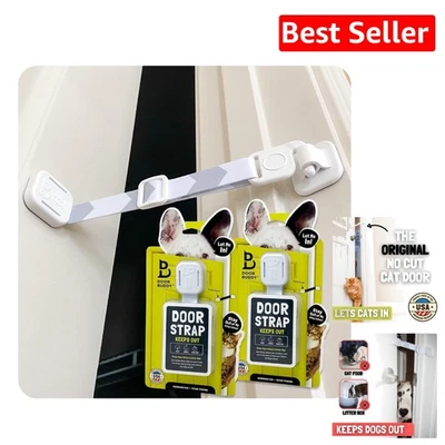 Adjustable Door Latch for Cats - Grey 2 Pack | Dog Proof Litter Box Access - Image 1 of 4