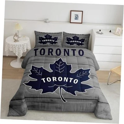  Ice Hockey Comforter Set for Kids Boys Girls Size Ice Sports Games Twin Gray - Image 1 of 4